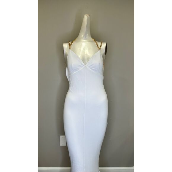 NWT Retrofete Valentina Open Back Floor Length Maxi Dress White XS $595 - Picture 3 of 9